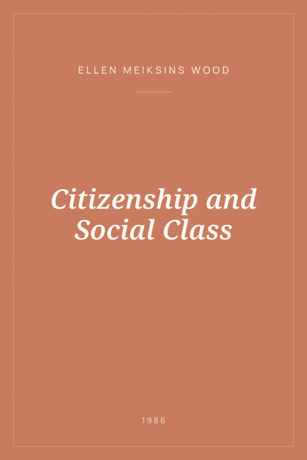 Portada de Citizenship and Social Class