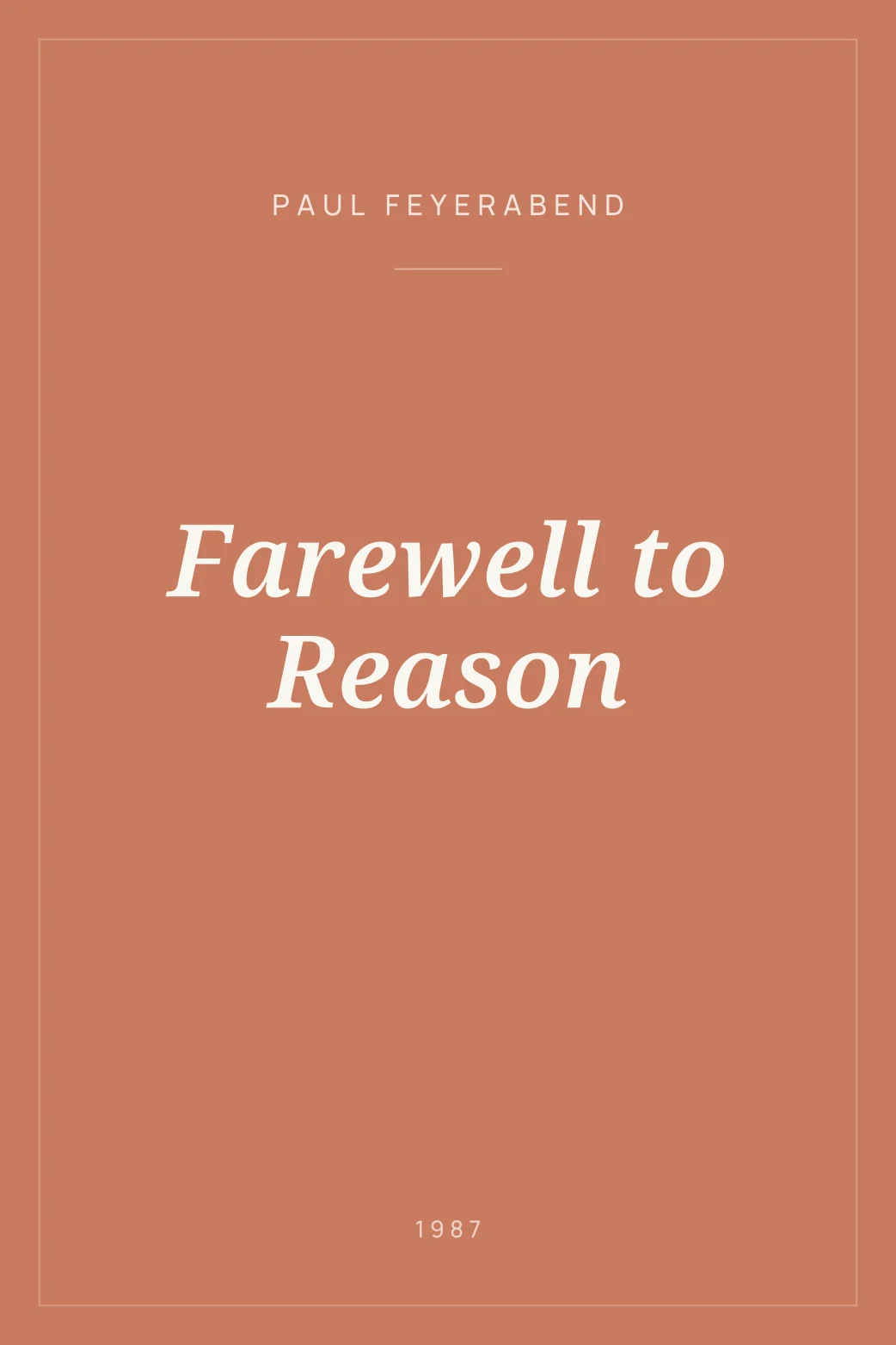 Portada de Farewell to Reason