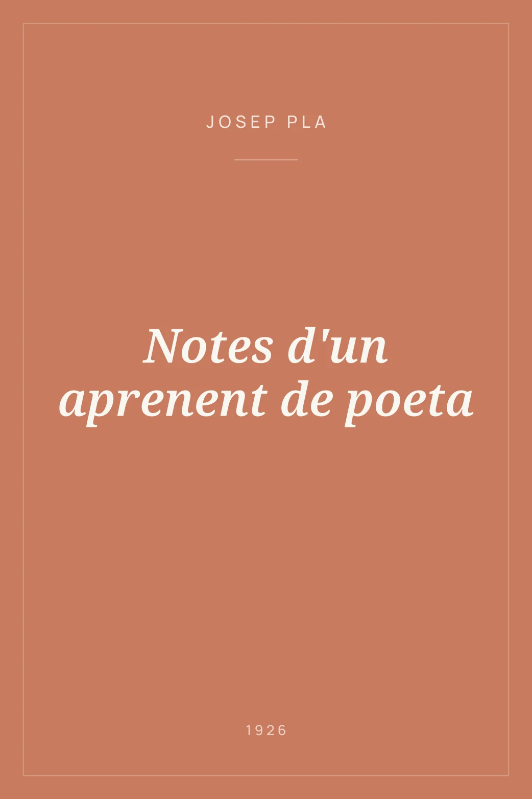 Portada de Notes d'un aprenent de poeta