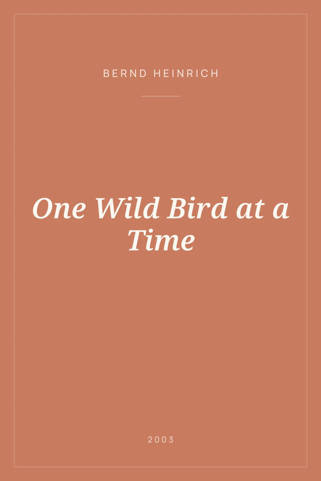 Portada de One Wild Bird at a Time