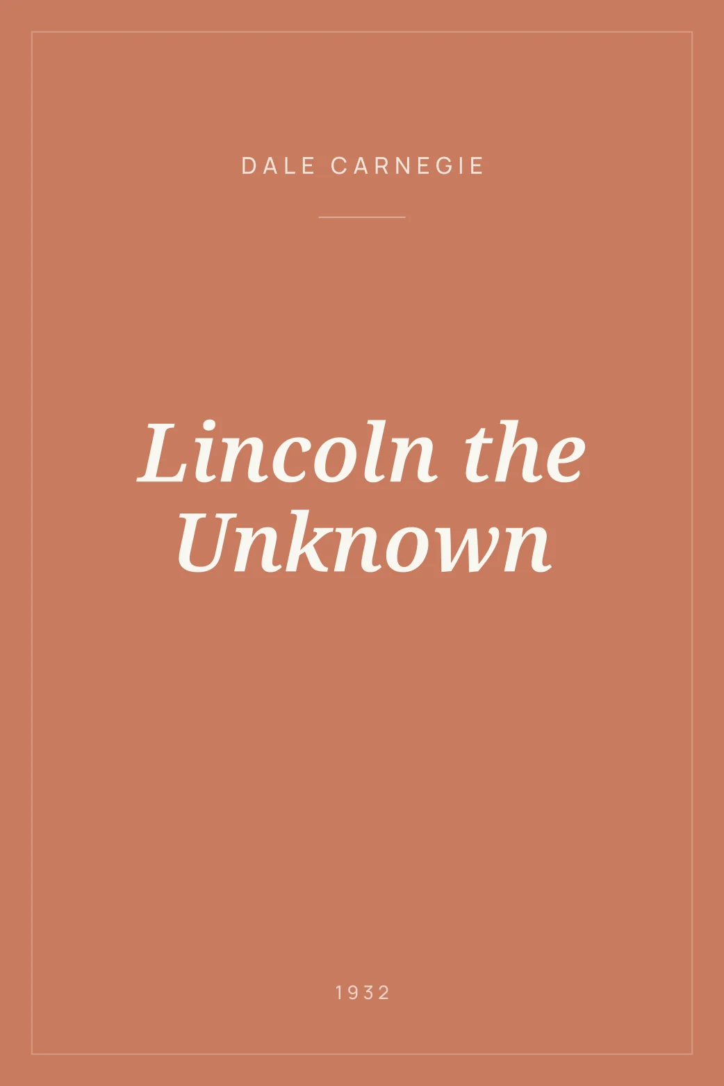 Portada de Lincoln the Unknown