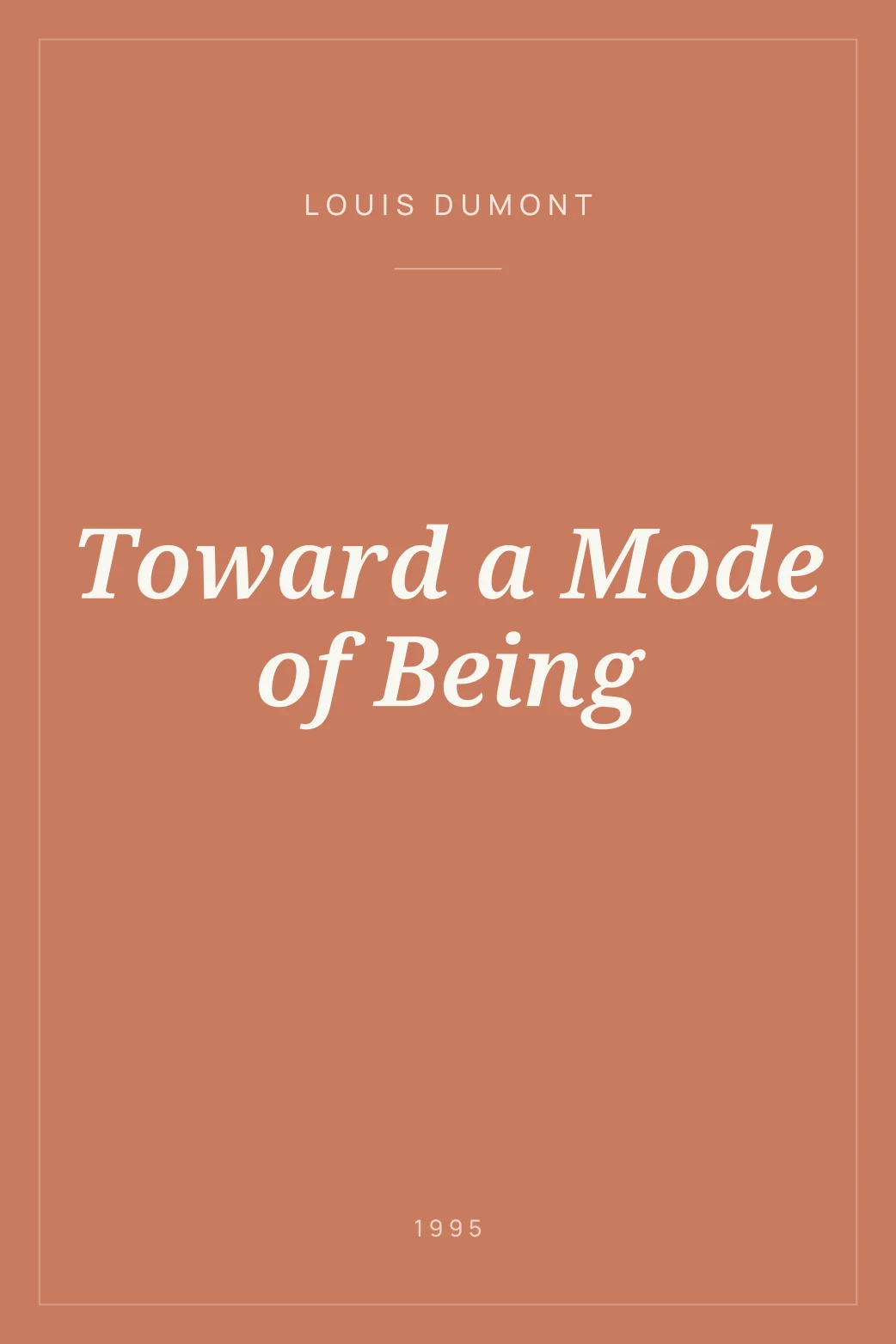 Portada de Toward a Mode of Being
