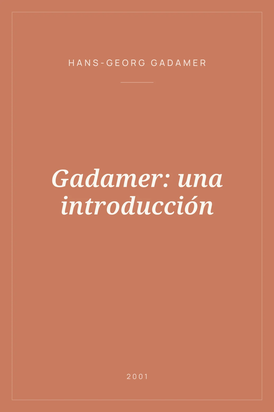 Portada de Gadamer: una introducción