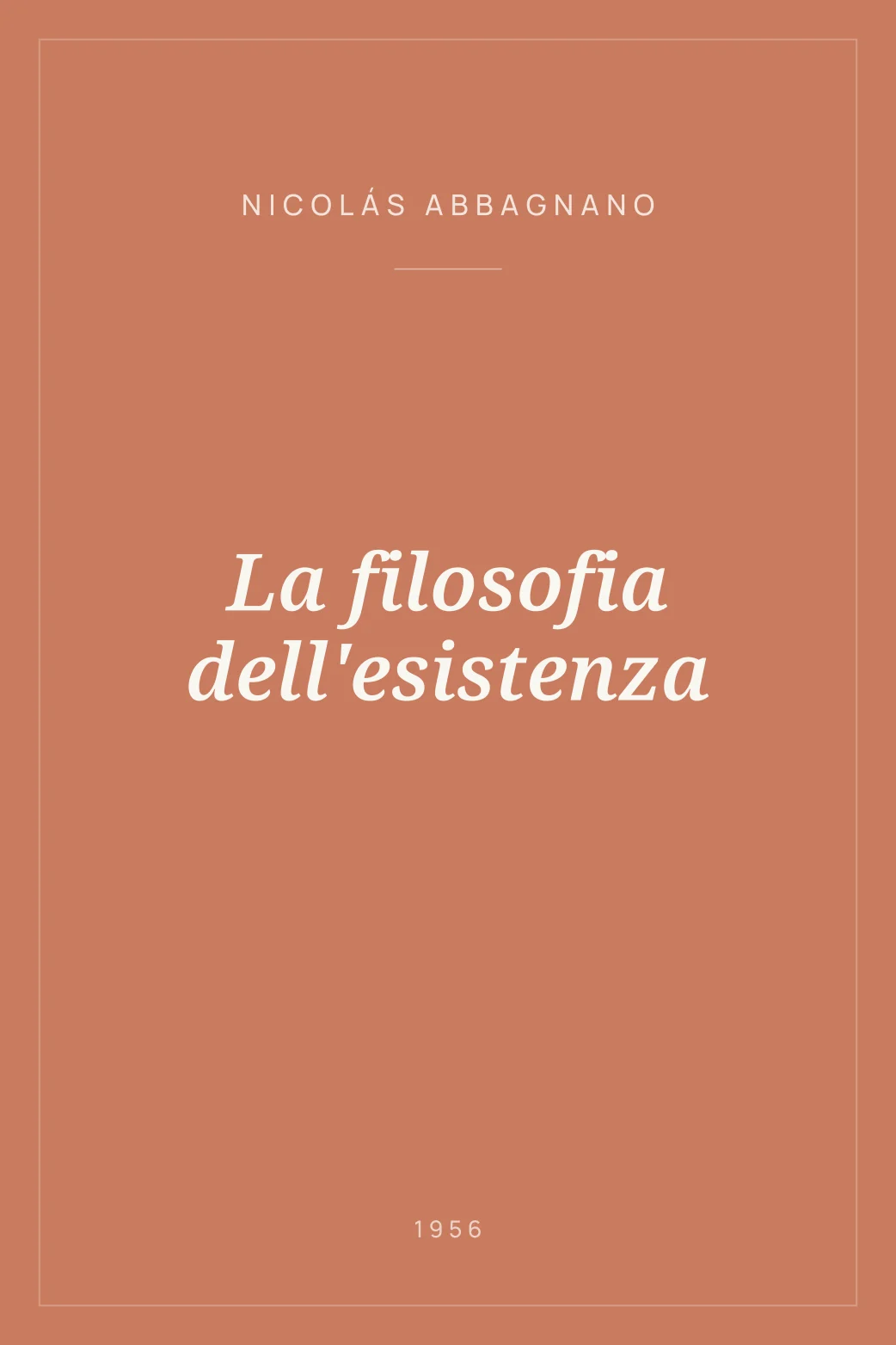Portada de La filosofia dell'esistenza