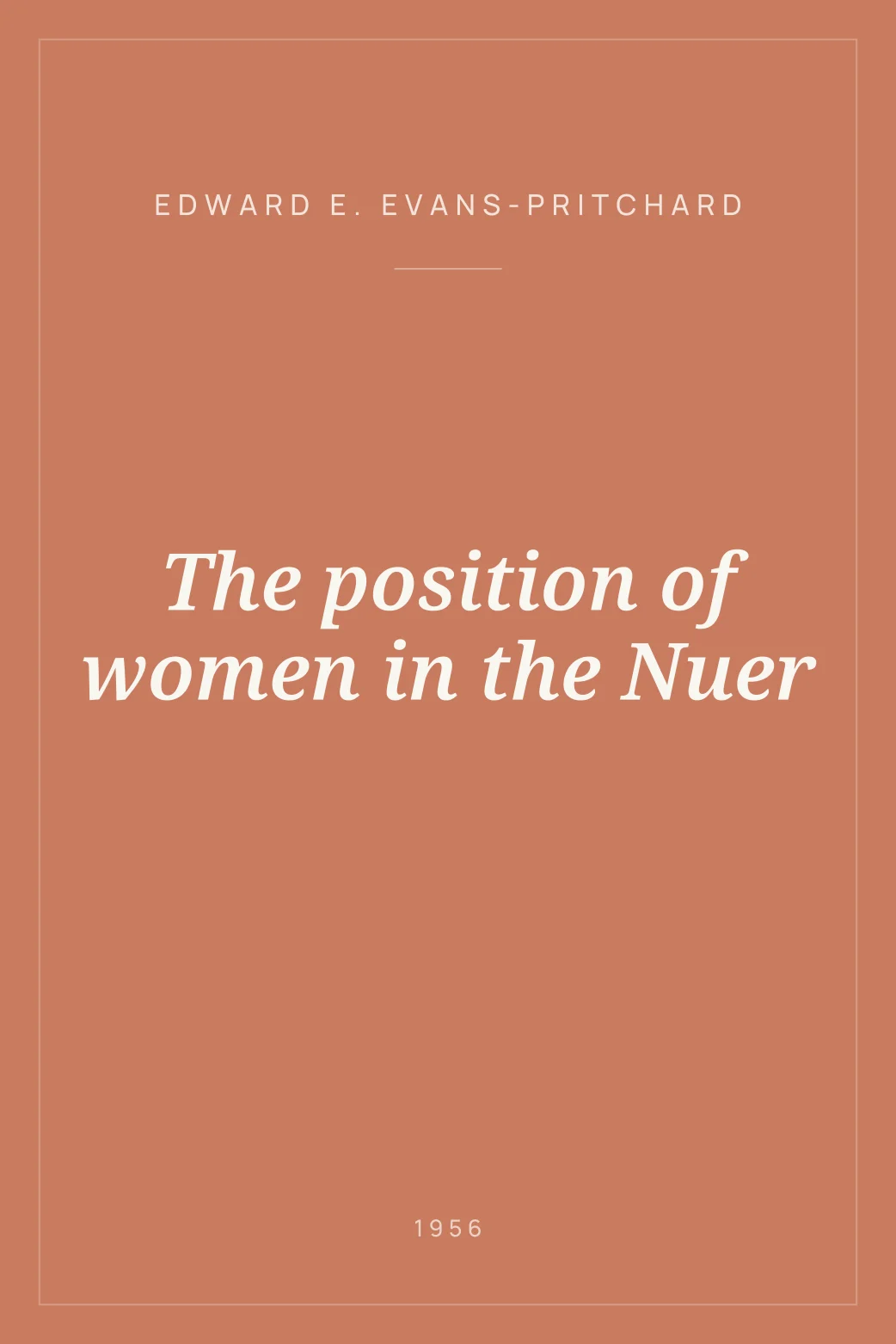 Portada de The position of women in the Nuer