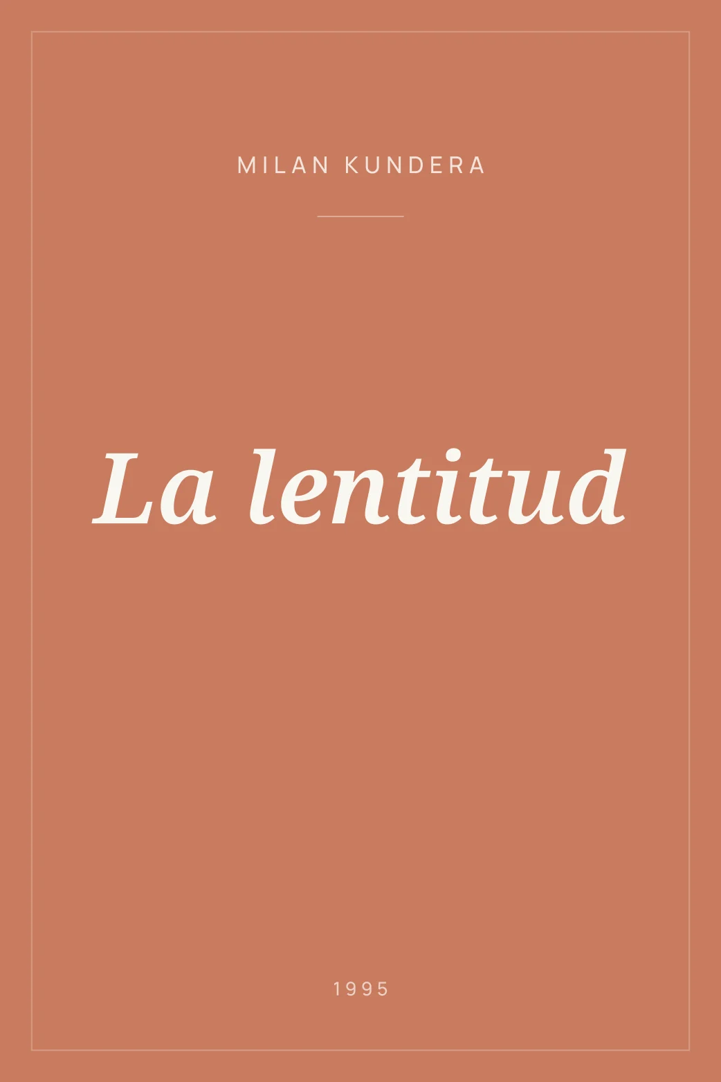 Portada de La lentitud