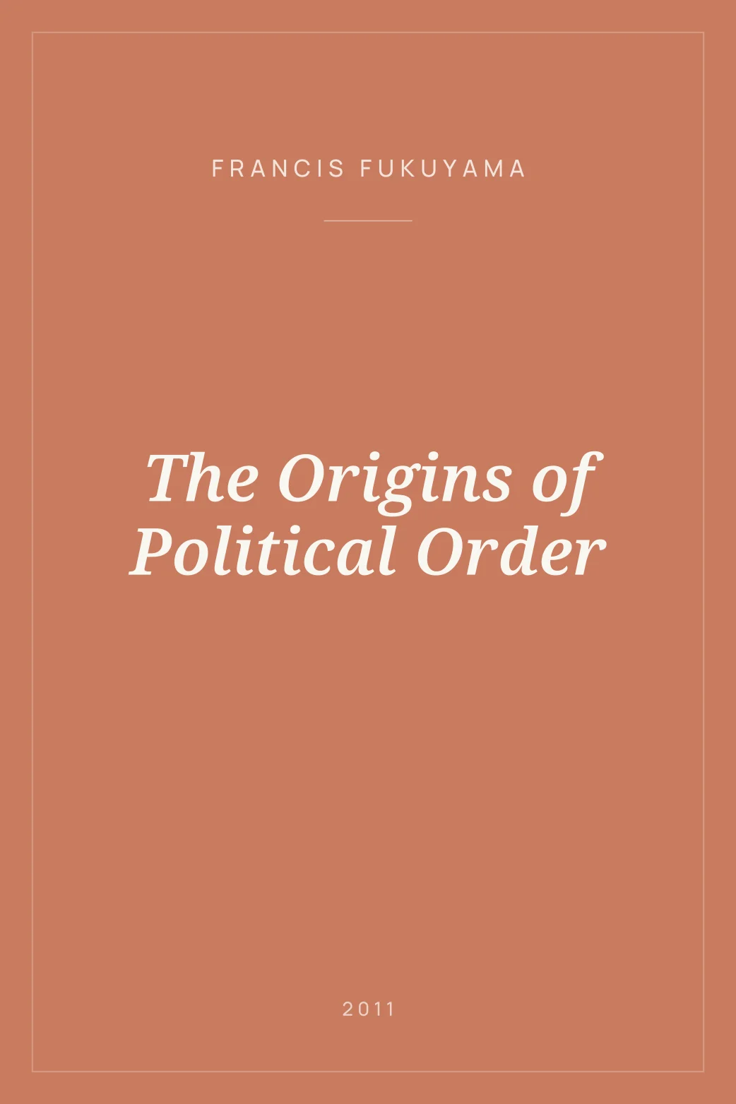 Portada de The Origins of Political Order