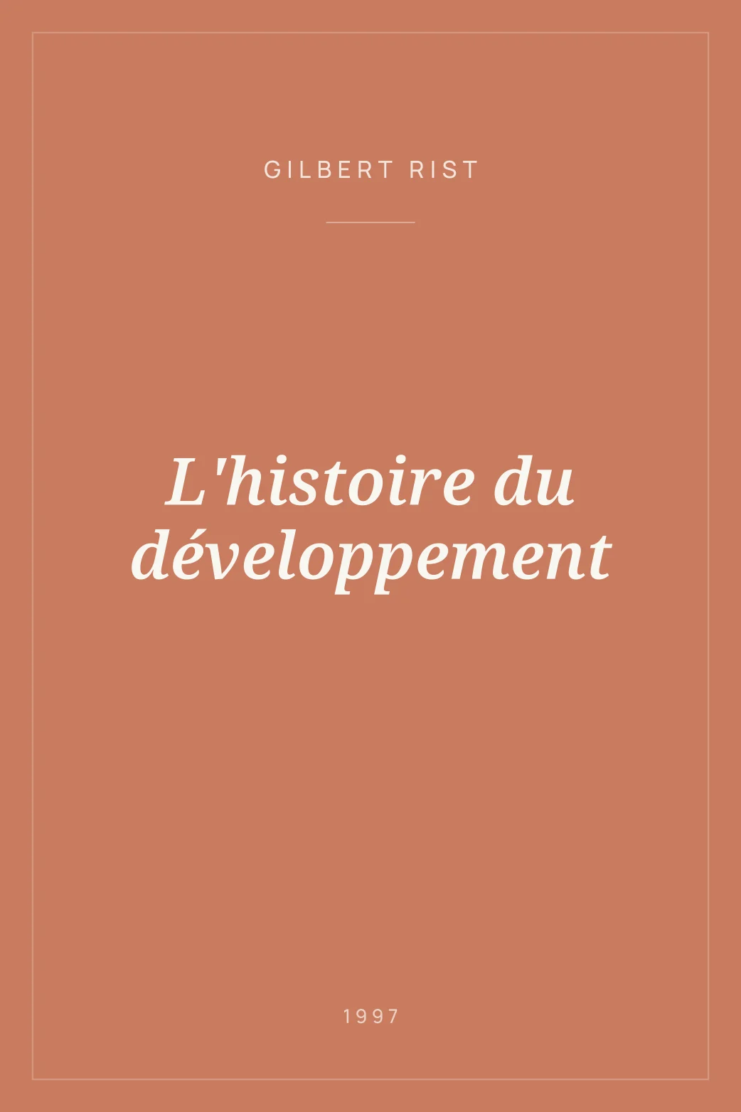 Portada de L'histoire du développement