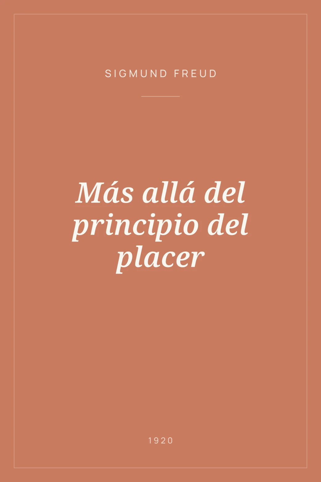 Portada de Más allá del principio del placer