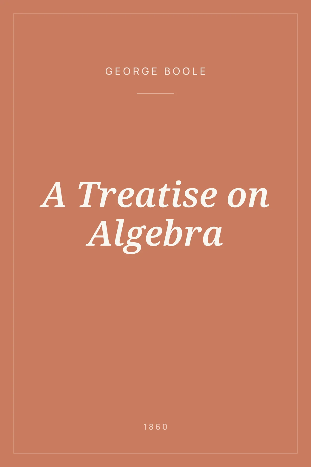 Portada de A Treatise on Algebra