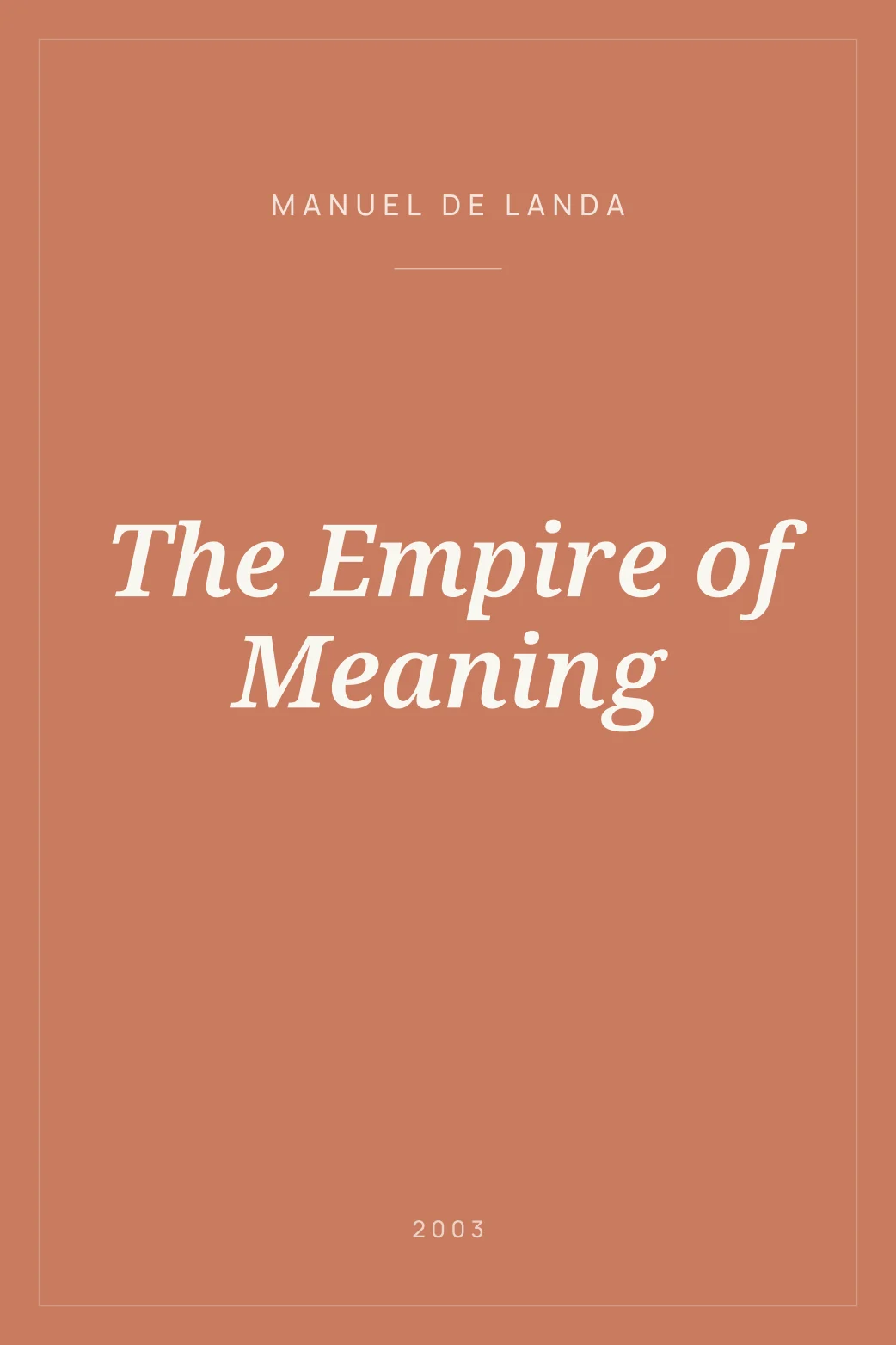 Portada de The Empire of Meaning