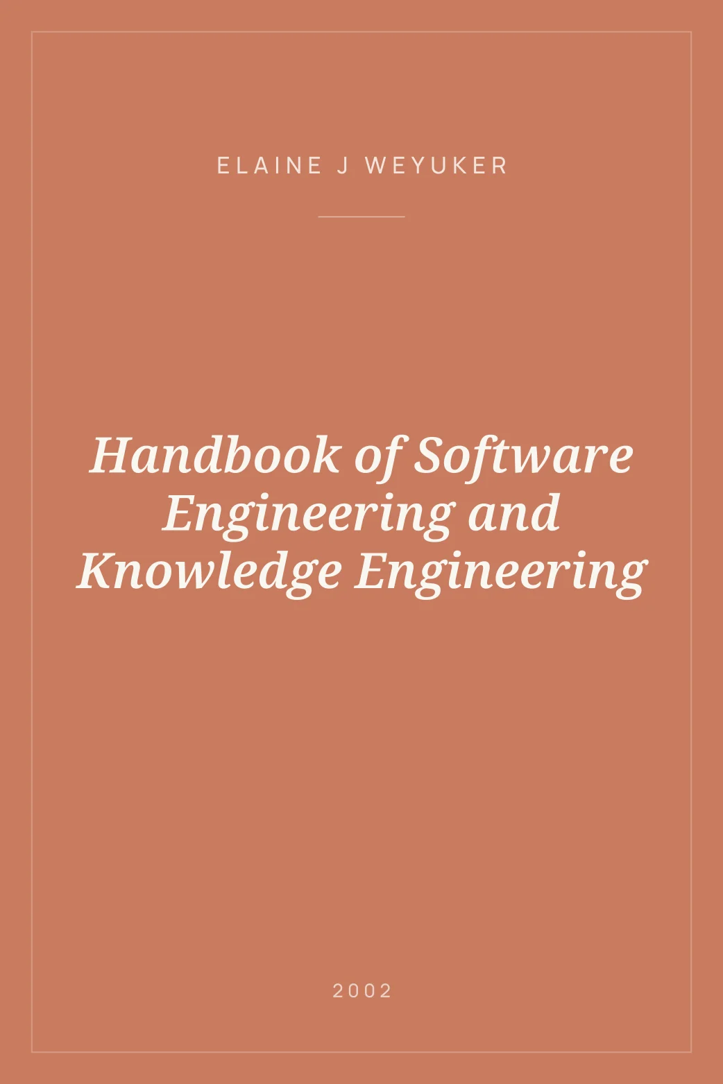 Portada de Handbook of Software Engineering and Knowledge Engineering