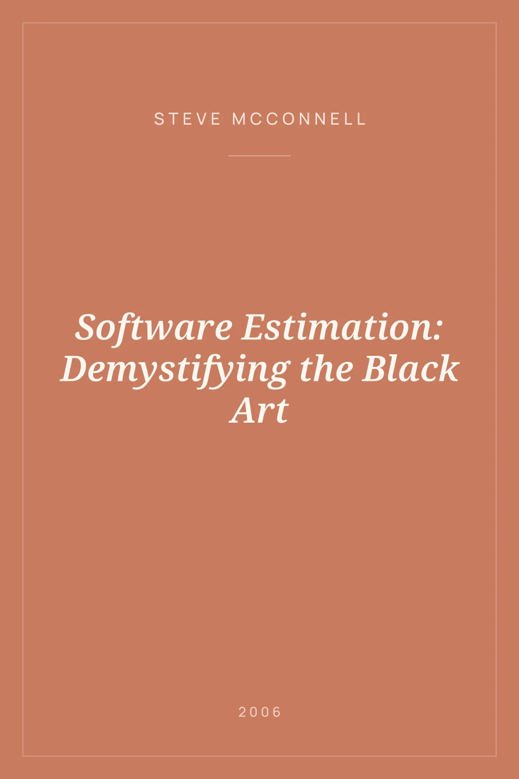 Portada de Software Estimation: Demystifying the Black Art