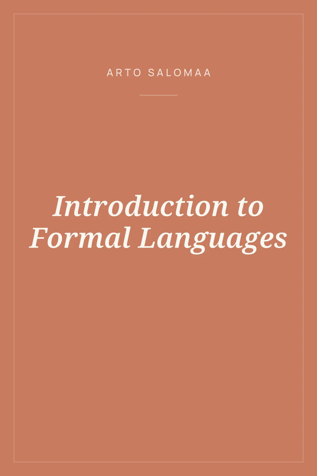 Portada de Introduction to Formal Languages