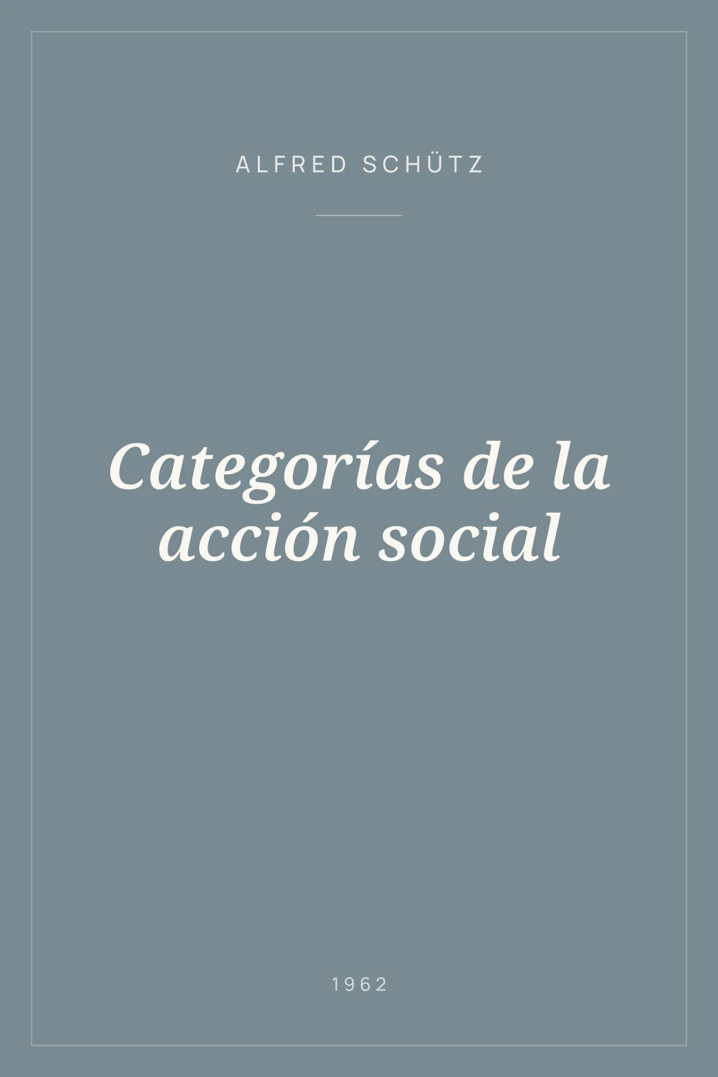 Portada de Categorías de la acción social