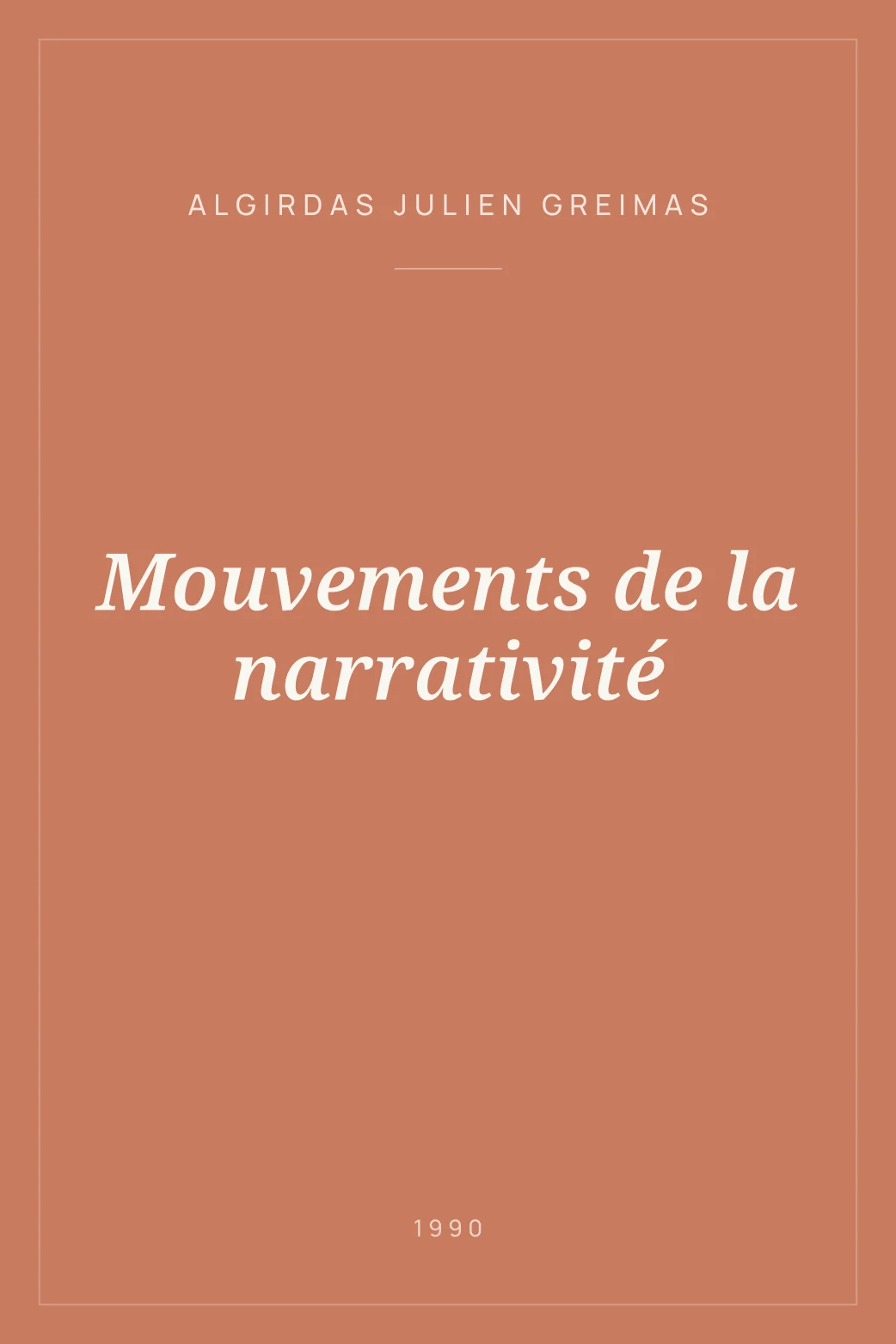Portada de Mouvements de la narrativité