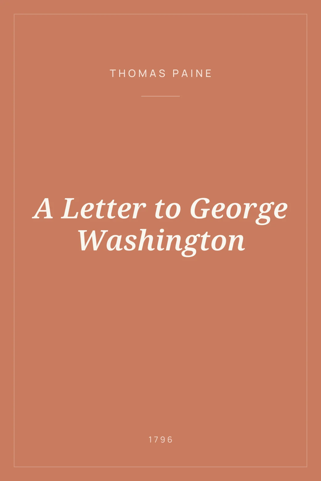 Portada de A Letter to George Washington