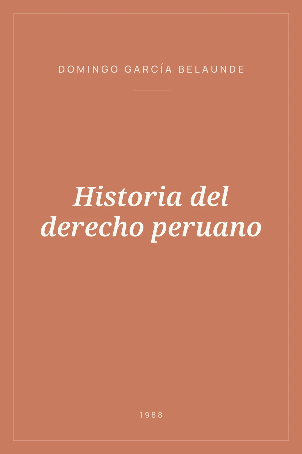 Portada de Historia del derecho peruano