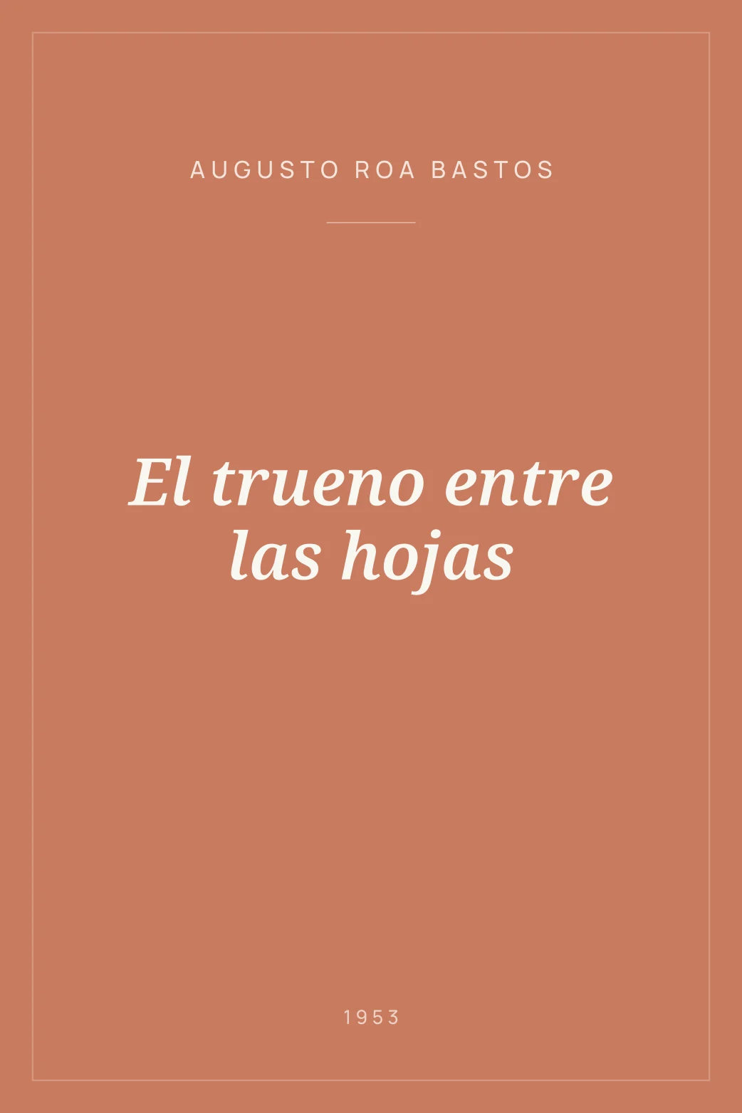 Portada de El trueno entre las hojas