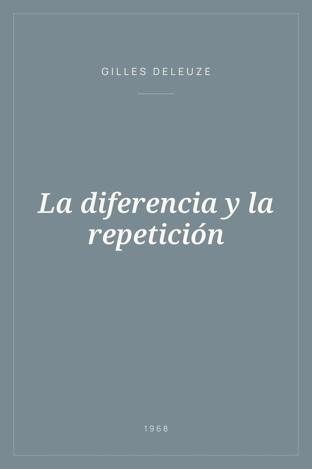 Portada de La diferencia y la repetición