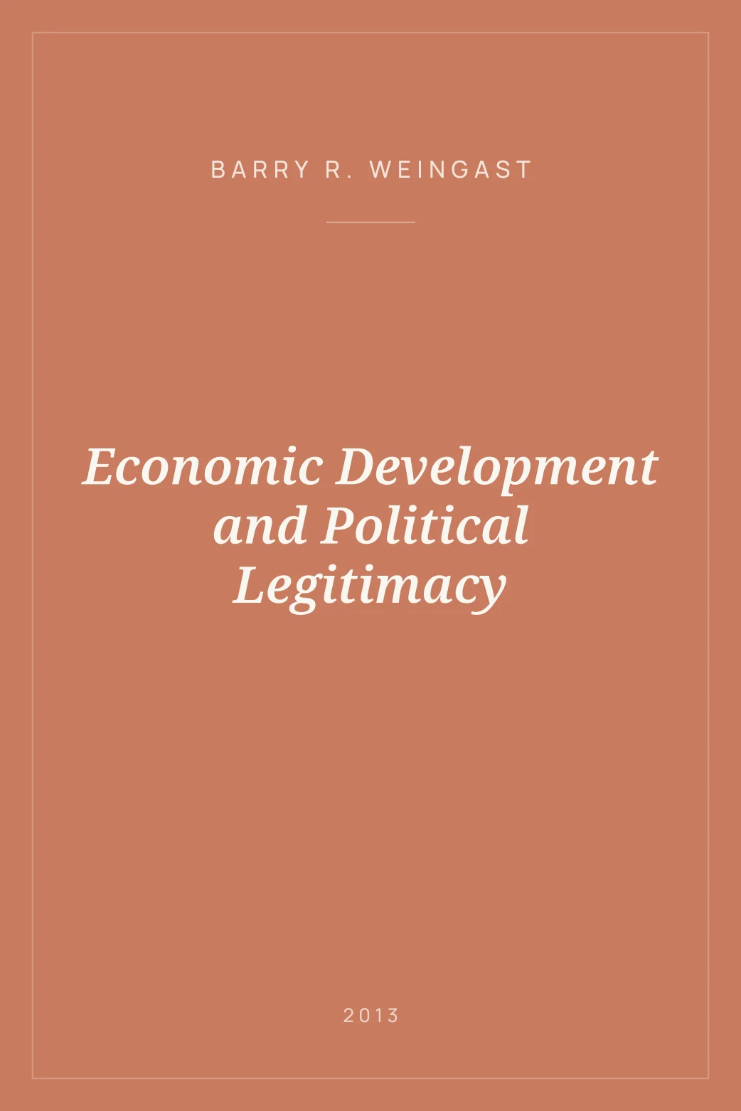 Portada de Economic Development and Political Legitimacy