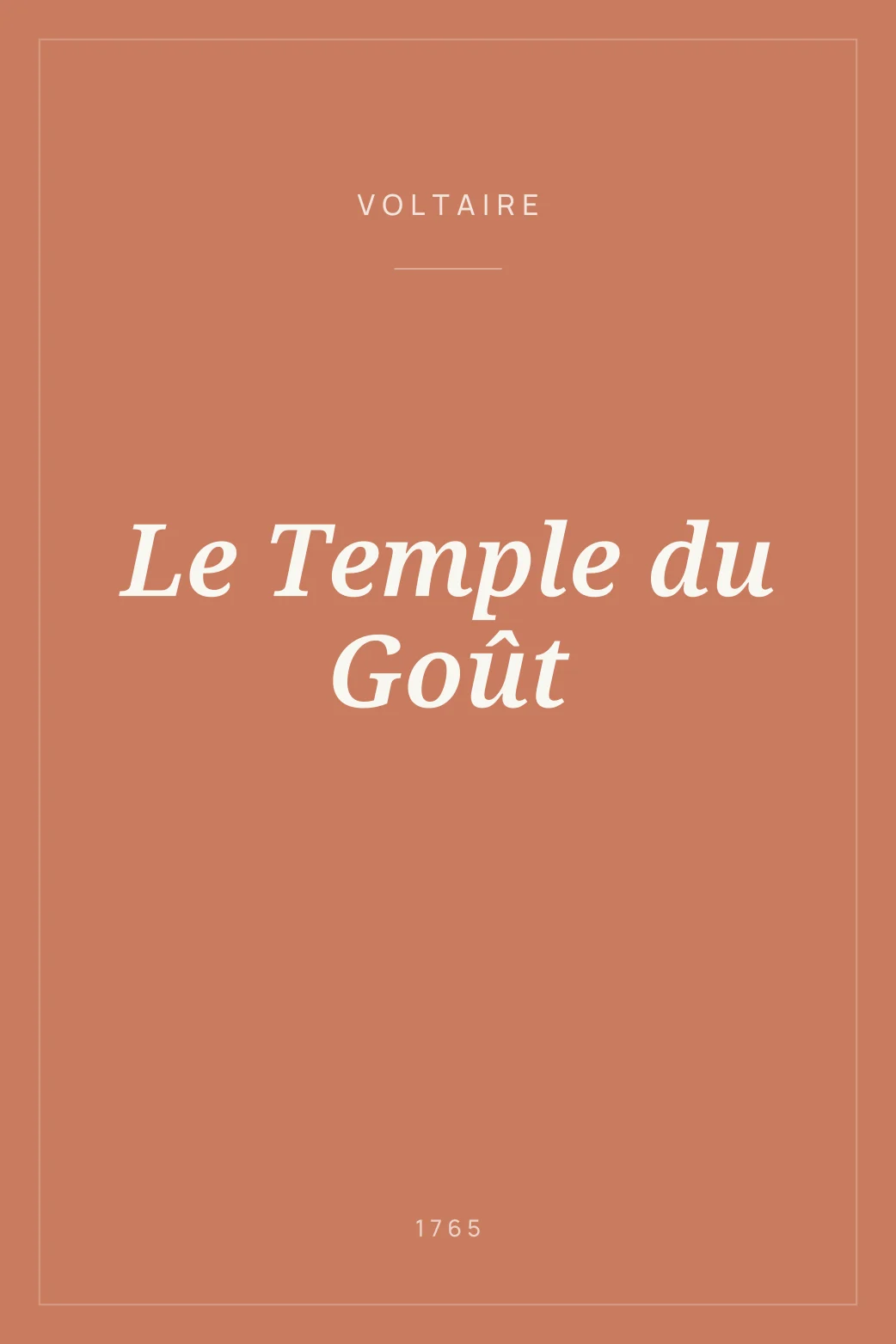 Portada de Le Temple du Goût