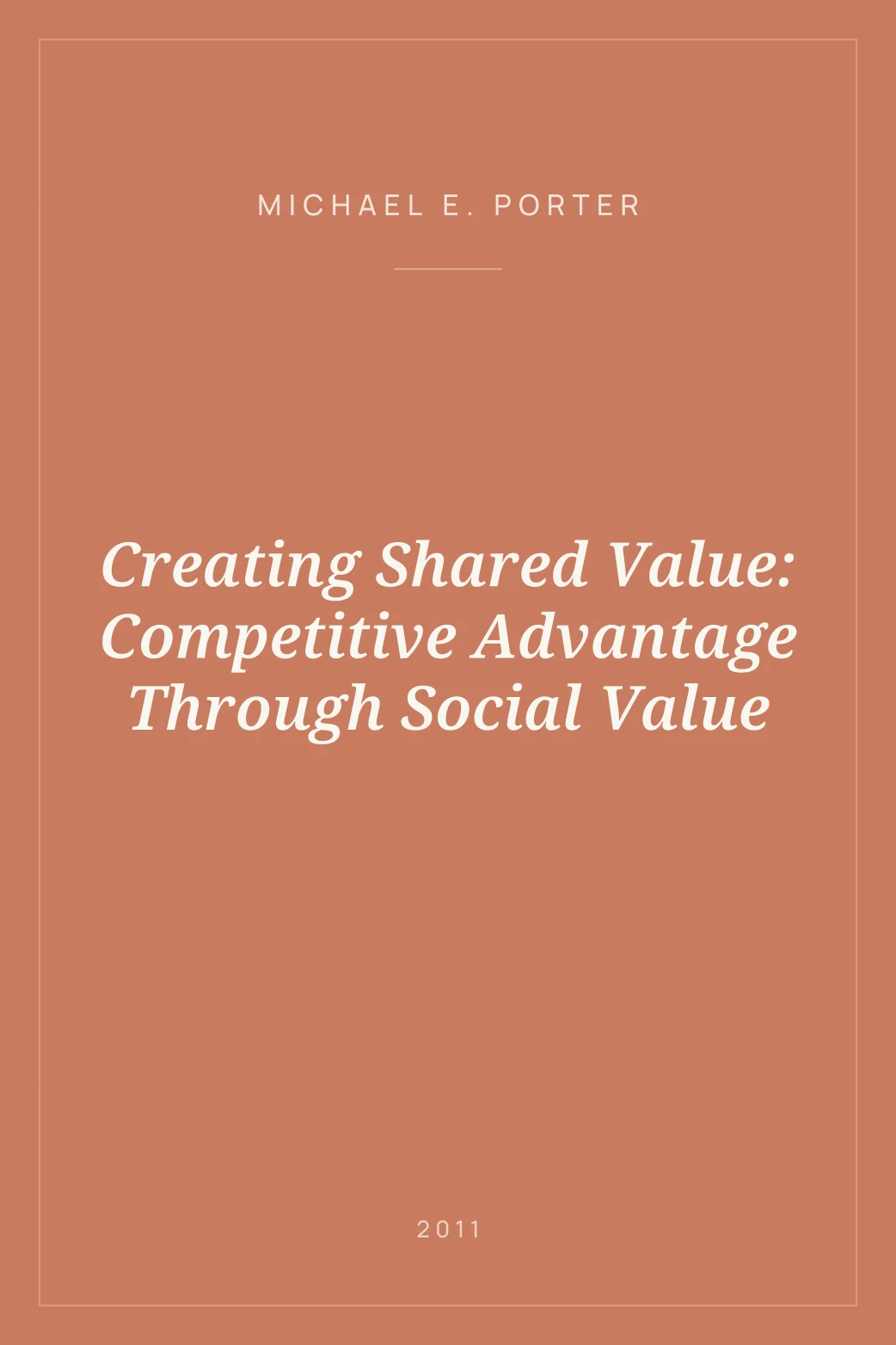 Portada de Creating Shared Value: Competitive Advantage Through Social Value