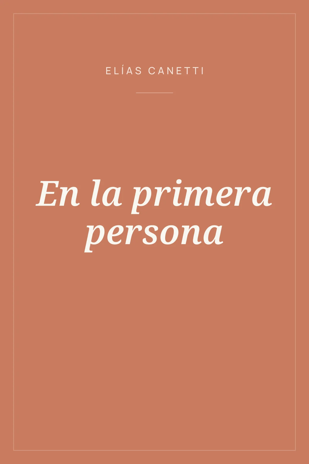 Portada de En la primera persona
