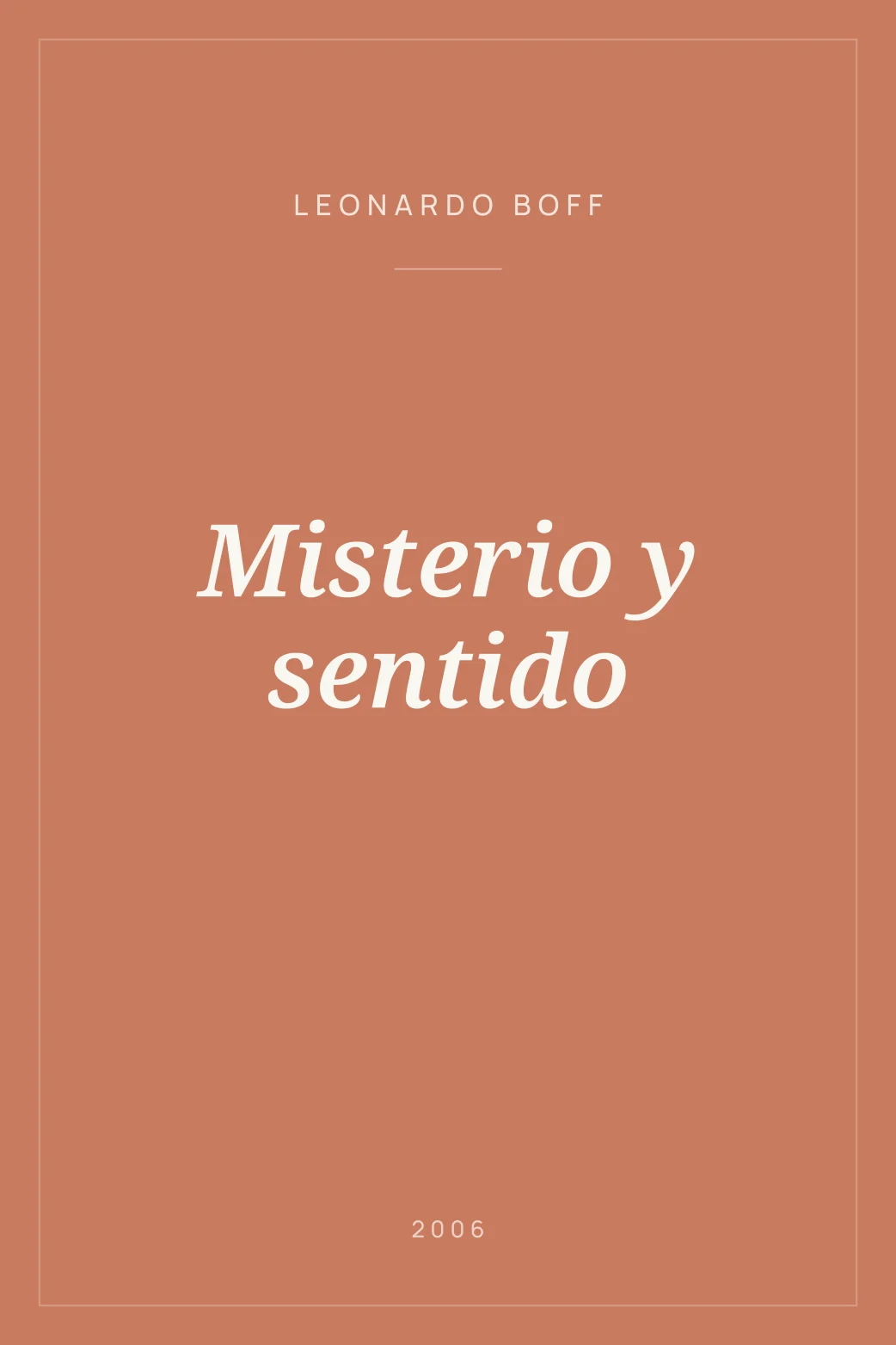 Portada de Misterio y sentido