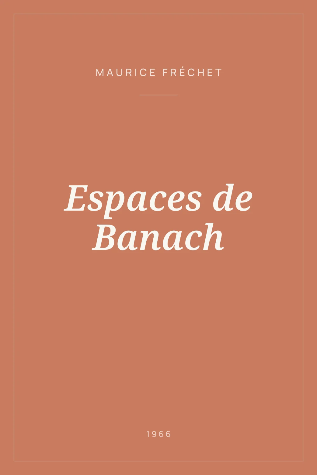 Portada de Espaces de Banach