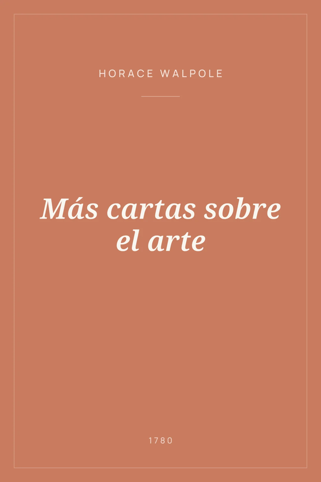 Portada de Más cartas sobre el arte