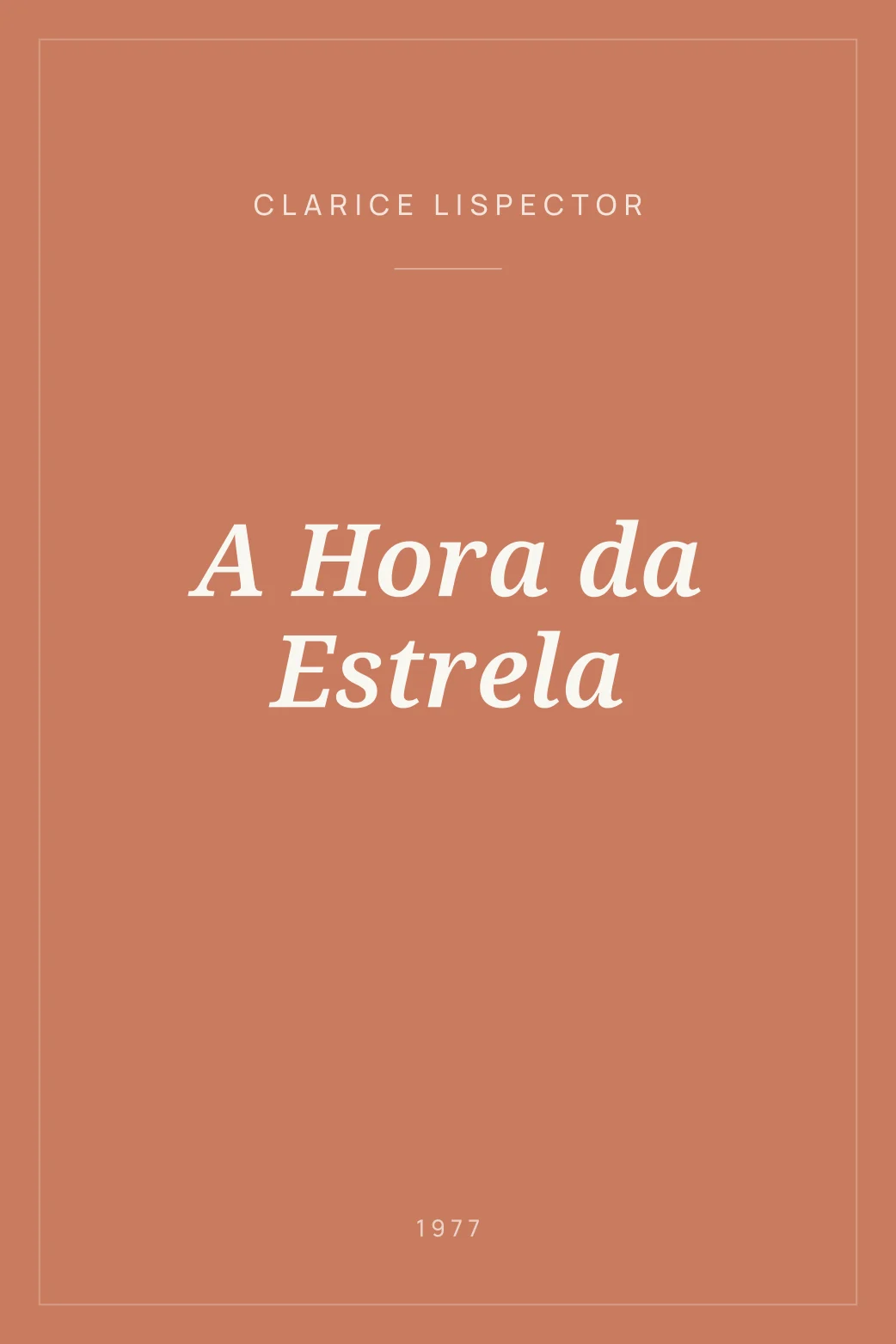 Portada de A Hora da Estrela