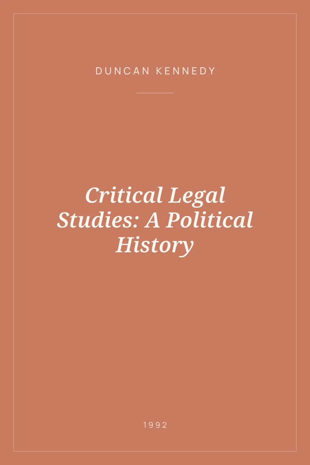 Portada de Critical Legal Studies: A Political History