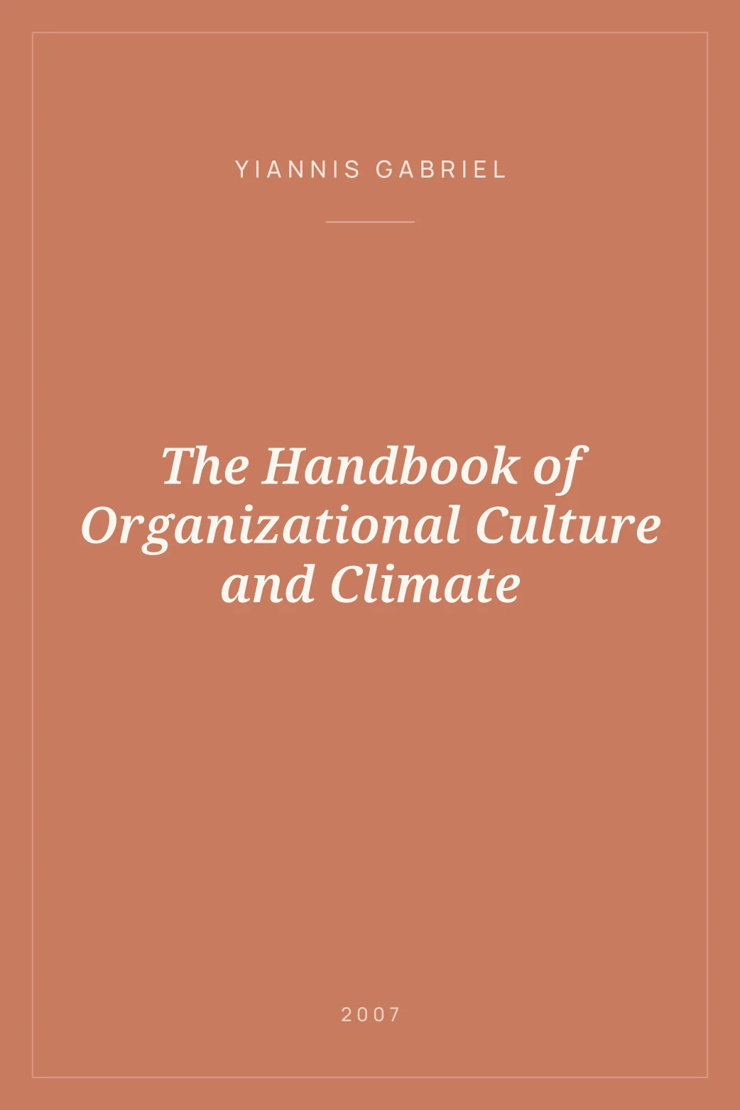 Portada de The Handbook of Organizational Culture and Climate