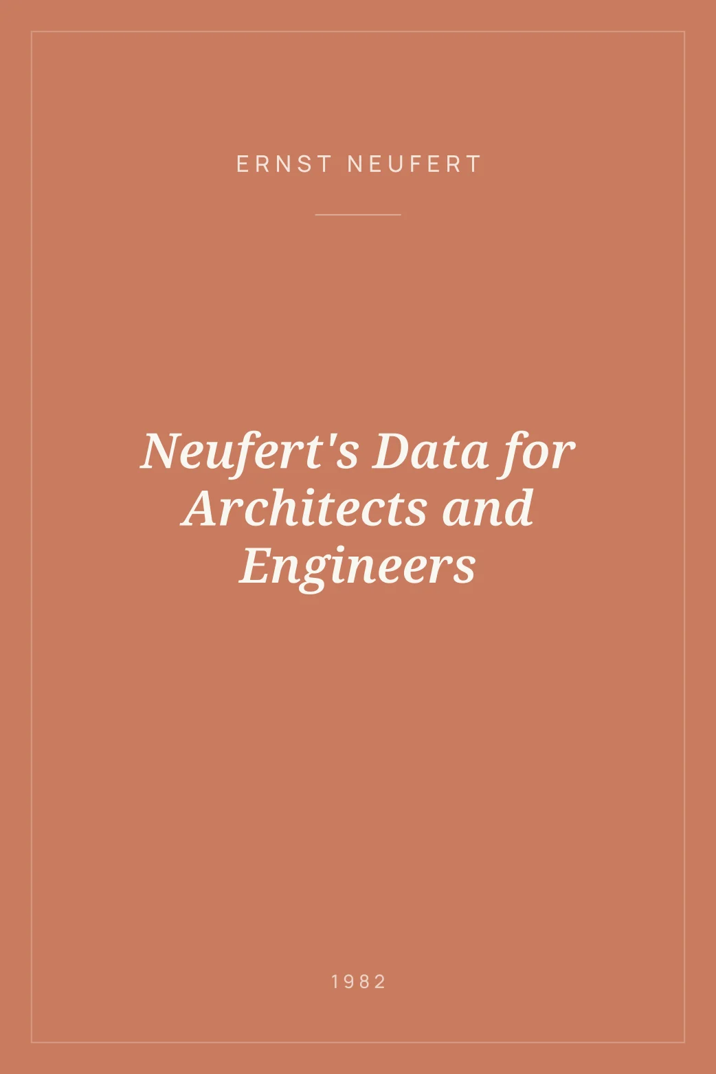 Portada de Neufert's Data for Architects and Engineers