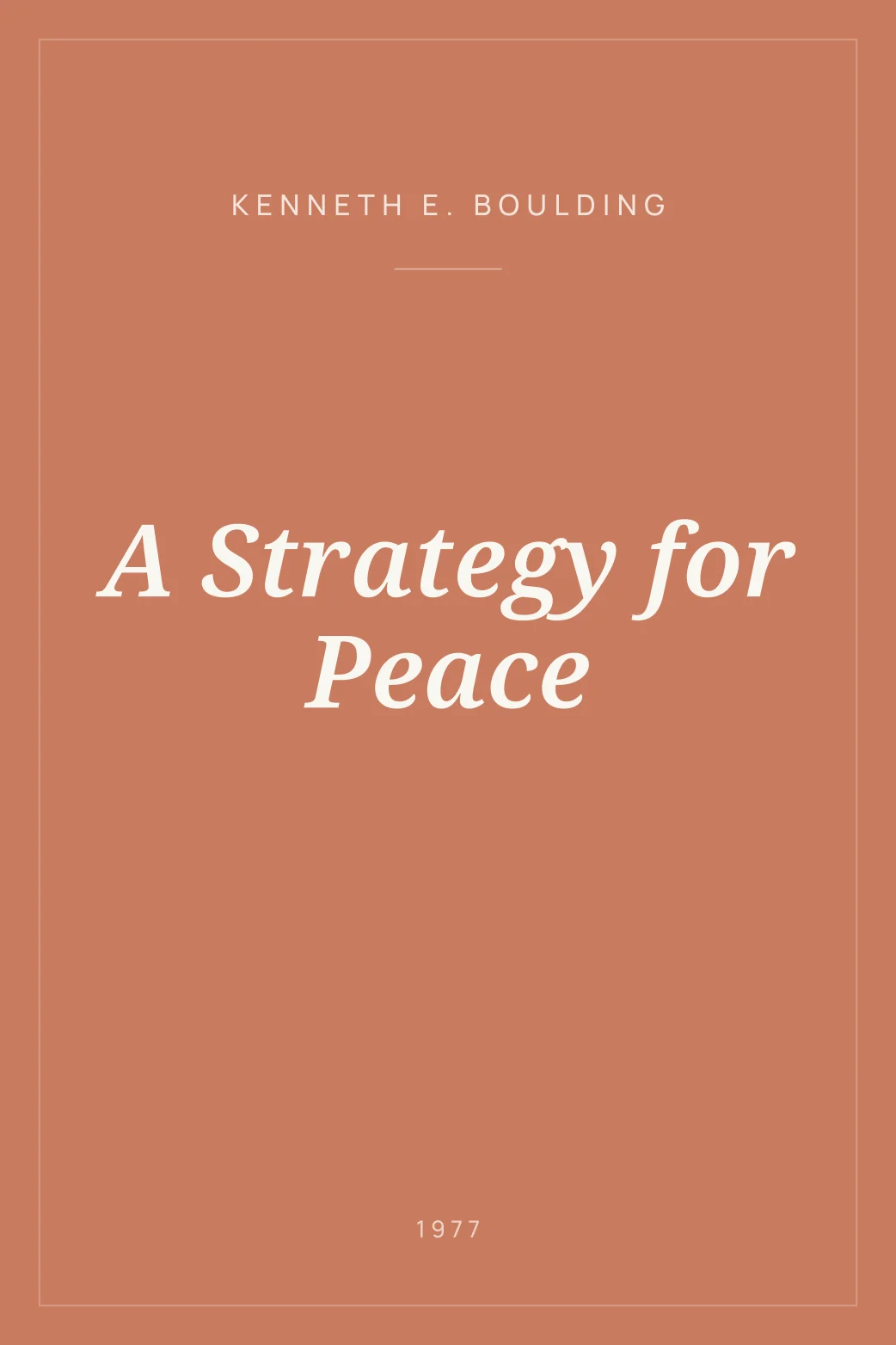 Portada de A Strategy for Peace