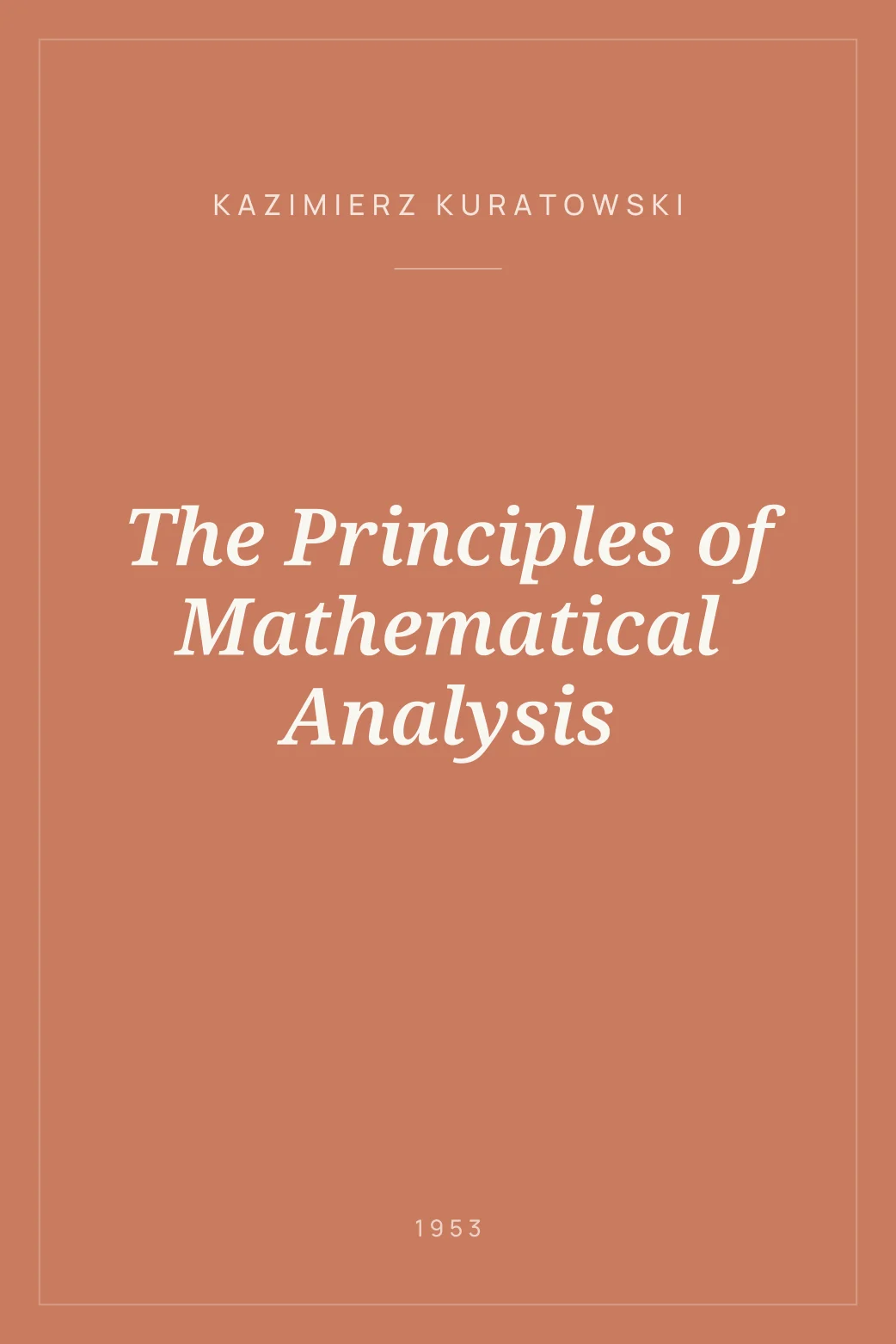 Portada de The Principles of Mathematical Analysis