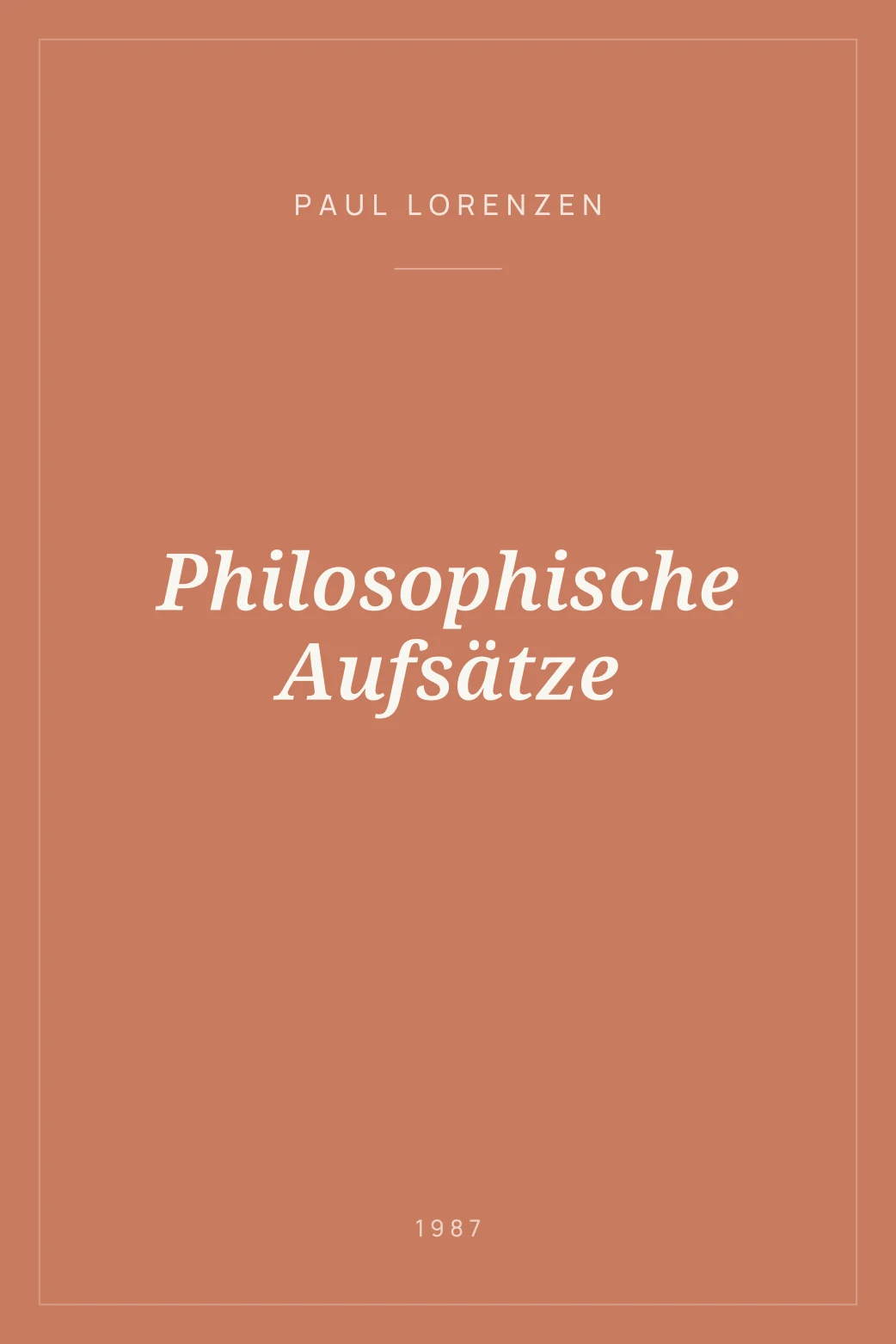 Portada de Philosophische Aufsätze