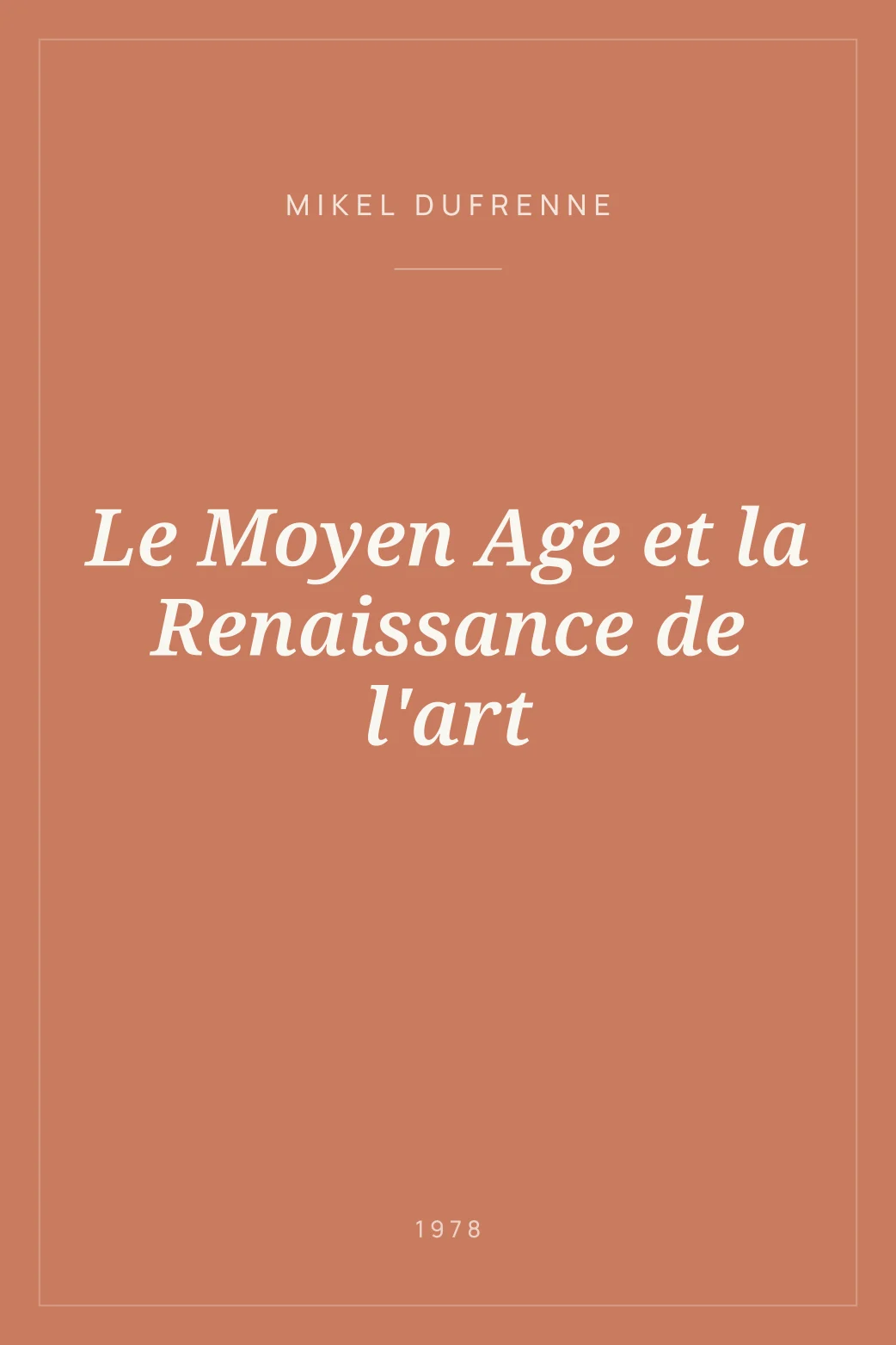 Portada de Le Moyen Age et la Renaissance de l'art