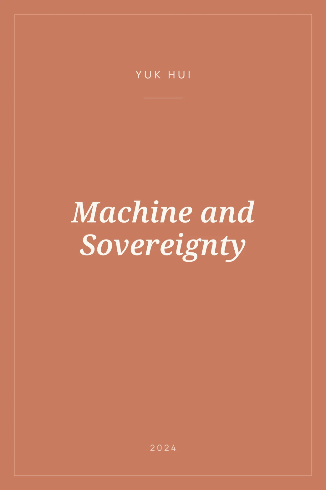 Portada de Machine and Sovereignty