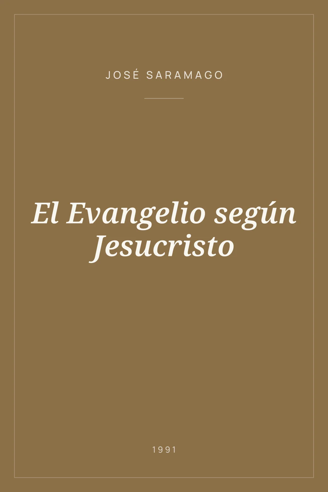 Portada de El Evangelio según Jesucristo