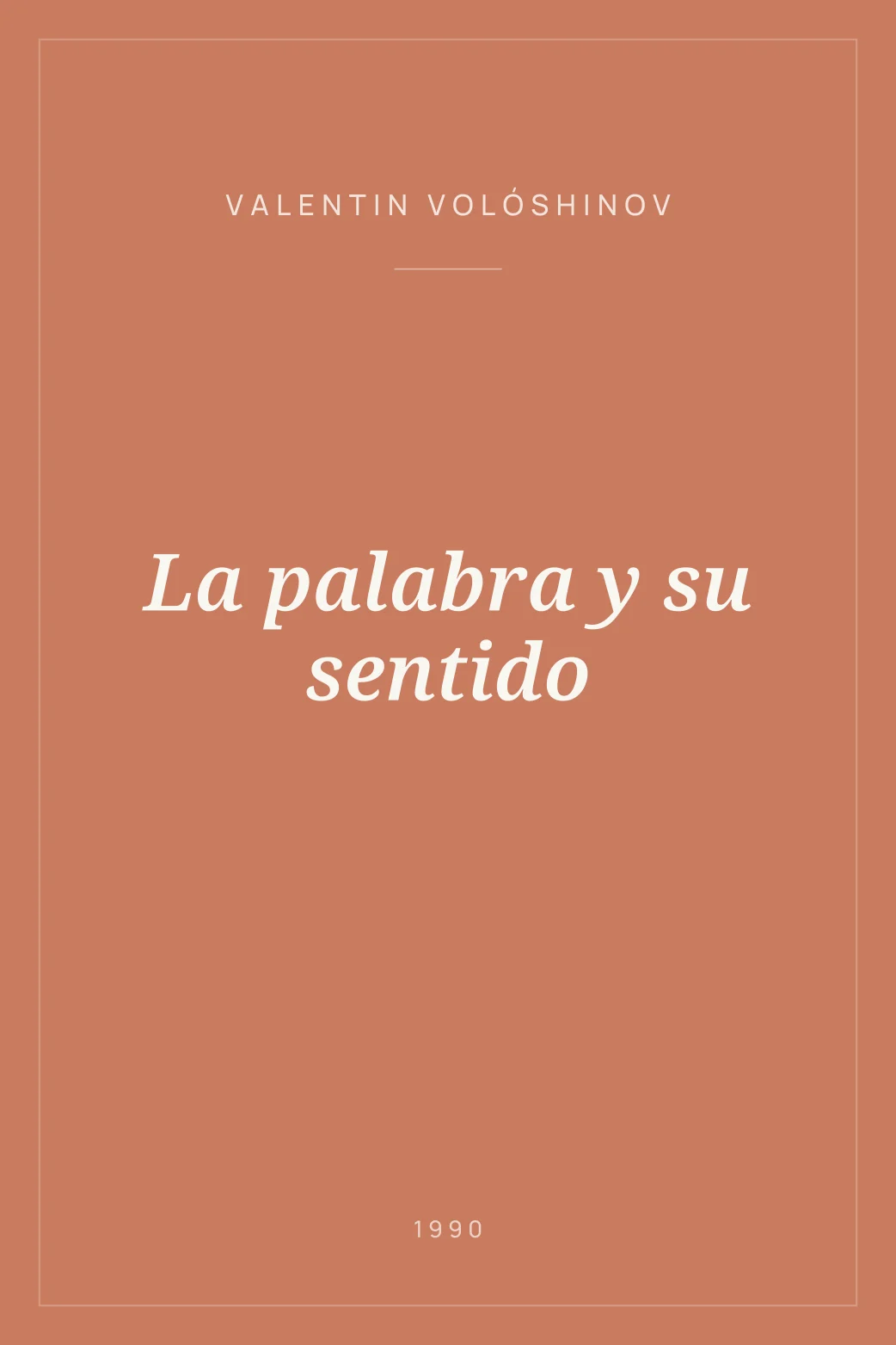 Portada de La palabra y su sentido