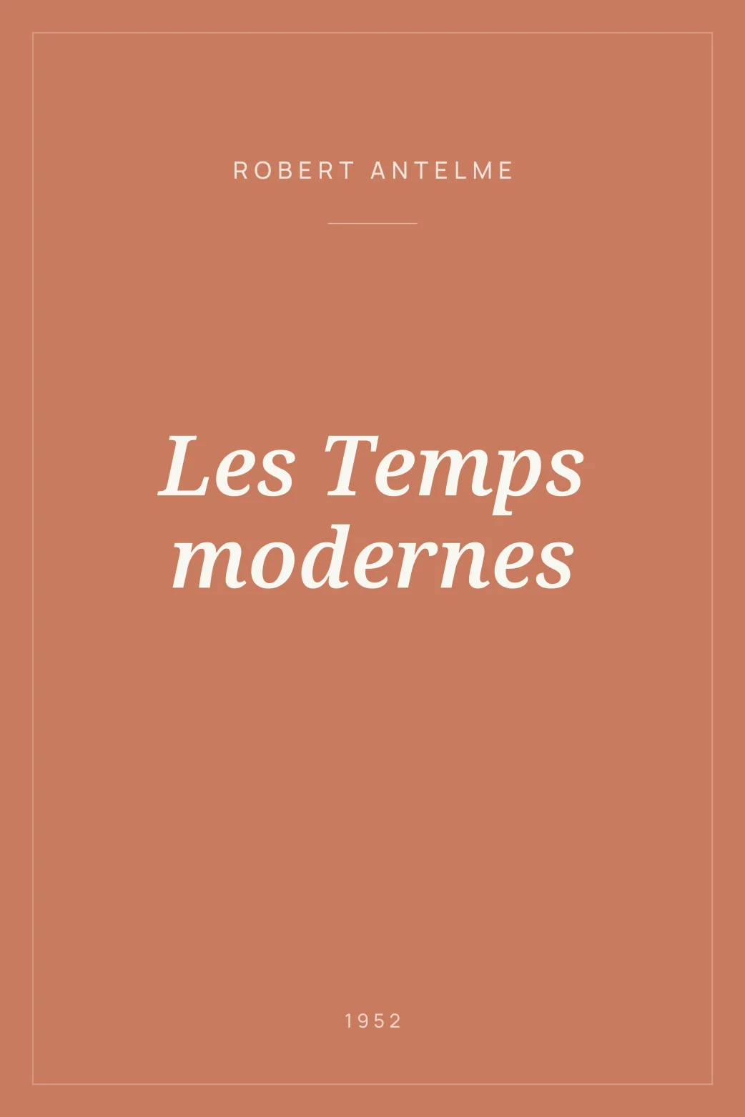 Portada de Les Temps modernes