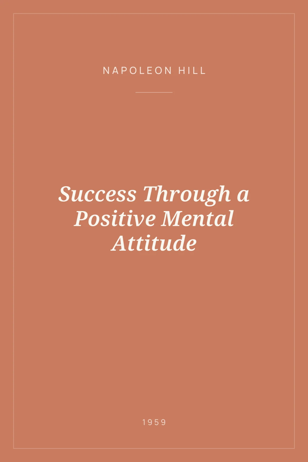 Portada de Success Through a Positive Mental Attitude