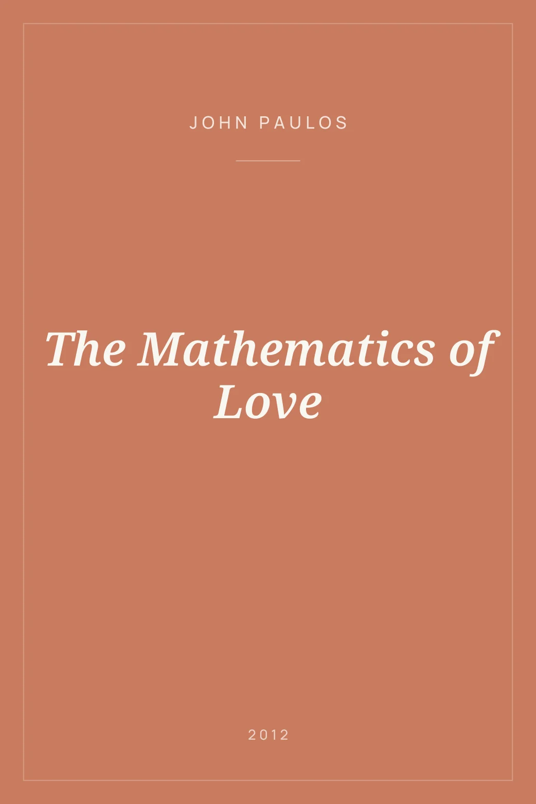 Portada de The Mathematics of Love