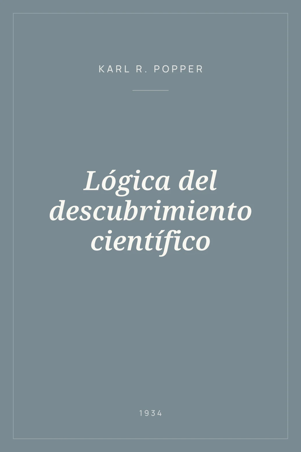 Portada de Lógica del descubrimiento científico