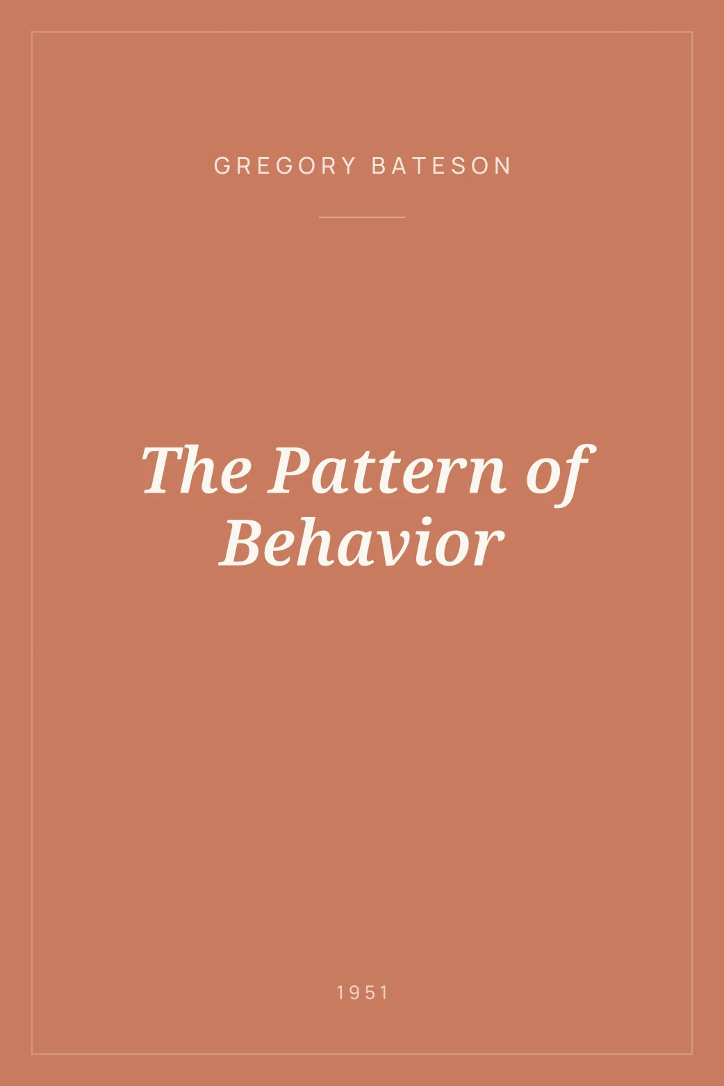 Portada de The Pattern of Behavior