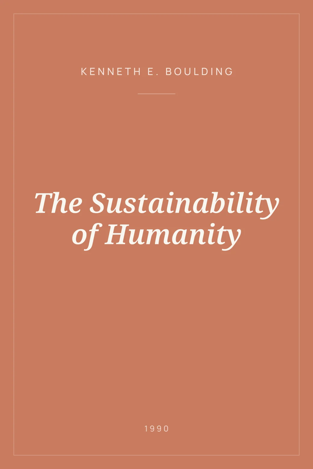 Portada de The Sustainability of Humanity