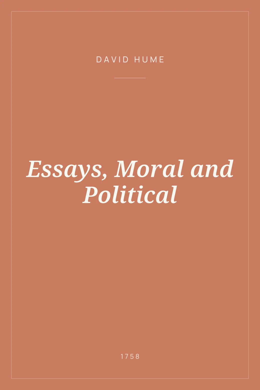 Portada de Essays, Moral and Political