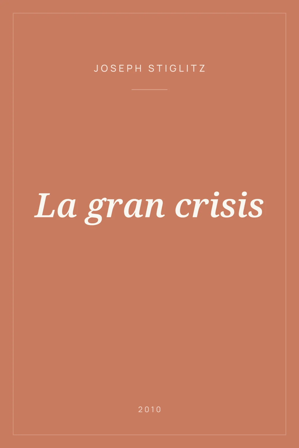 Portada de La gran crisis